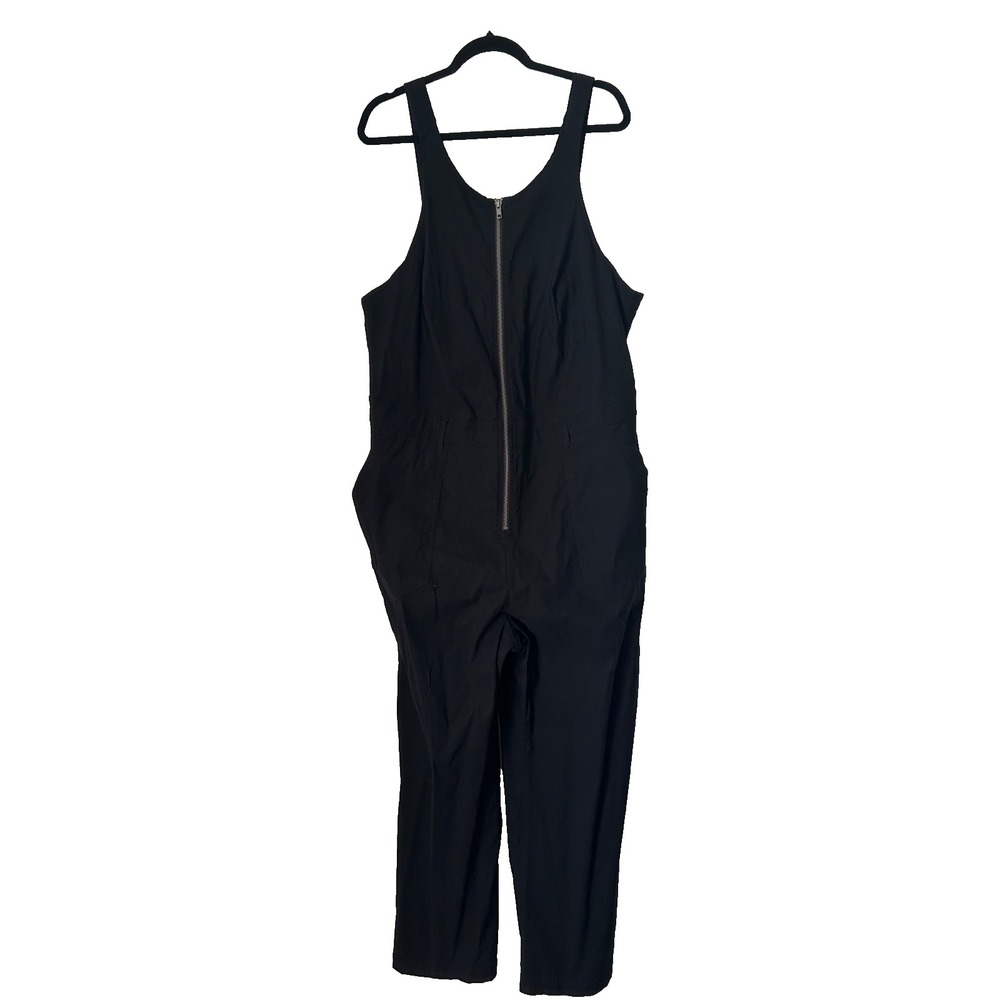 Maeve by Anthropologie The Naomi Workwear Jumpsuit Size 20 Black Wide Leg Zipper